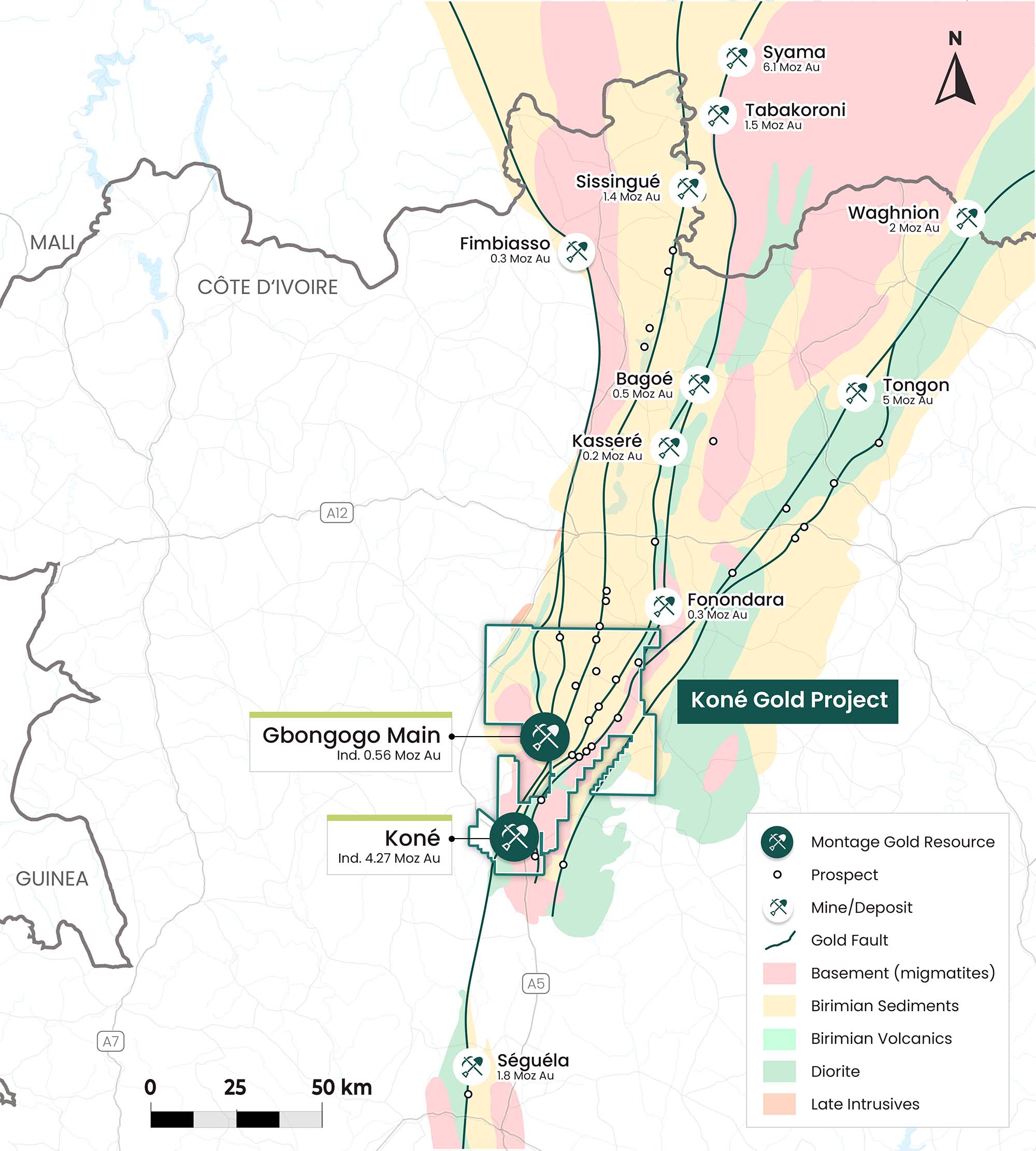 Project Permit Map with Highway, River and Grid Power Highlighted